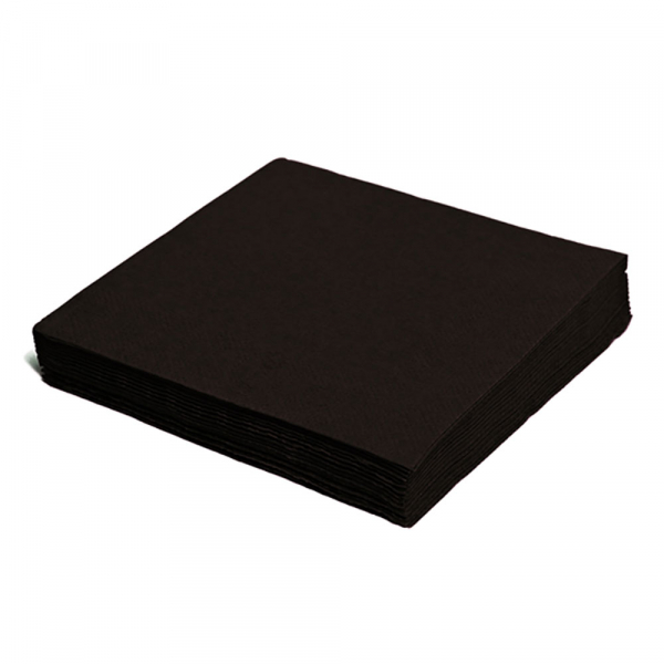 Serviette 33 x 33 cm 1/4 Falz 2-lagig schwarz (100 Stk.)